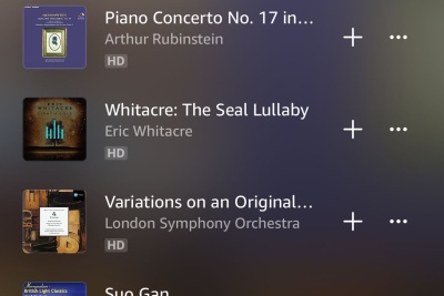 An Amazon music playlist featuring classical peace music.