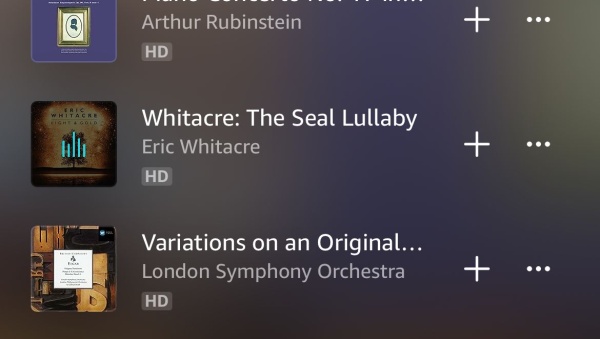 An Amazon music playlist featuring classical peace music.